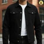 Jaqueta Masculina Sarja Jeans com Bolsos Funcionais