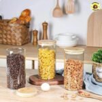 Kit 9 Potes Mantimentos Vidro Herméticos