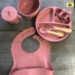 Kit Alimentar Bebê 8un Copos Azul BPA Free