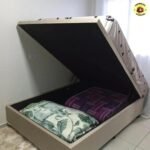 Cama Box Casal Gazin Molas Flora Bege 138x188
