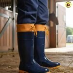 Bota Borracha PVC Impermeável Azul/amarela