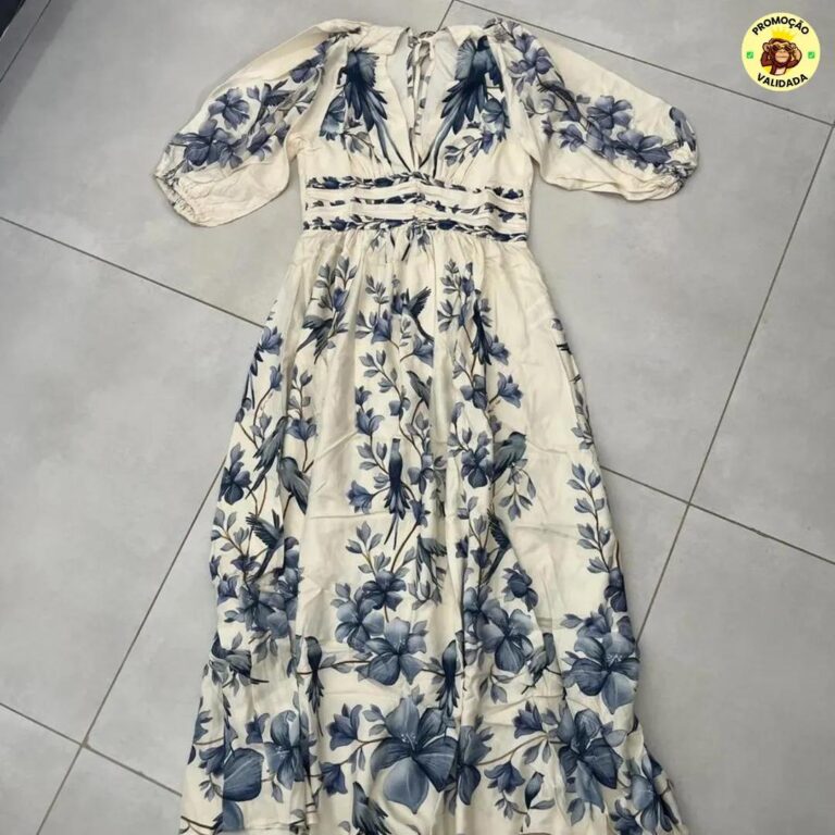 Vestido Longo Voo Em Flor Farm